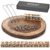 PKPKAUT 26-pc alphabet branding irons ready for DIY labeling on wood or leather