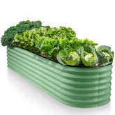 Plant & Plot 9-in-1 galvanized bed close-up shows durable steel panels for longevity