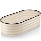 Plant & Plot galvanized raised bed in white for vegetables and flowers.