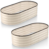 Plant & Plot galvanized raised bed 4x2x1 white two-pack, ready for versatile gardening use.