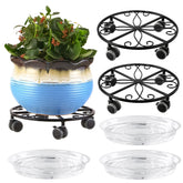 Planterhoma 3-pack plant caddy with wheels moving heavy pots indoors and outdoors
