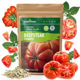 PLANTMEW Beefsteak Tomato Seeds seed pack for home gardens with heirloom flavor.
