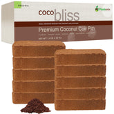 Plantonix coco coir brick packaging for easy, mess-free storage.