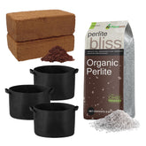 Plantonix seed starting mix with coco bricks promotes airy germination for healthy seedlings.