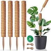 PLANTPOLEX 21-inch moss pole set supports indoor climbing plants.
