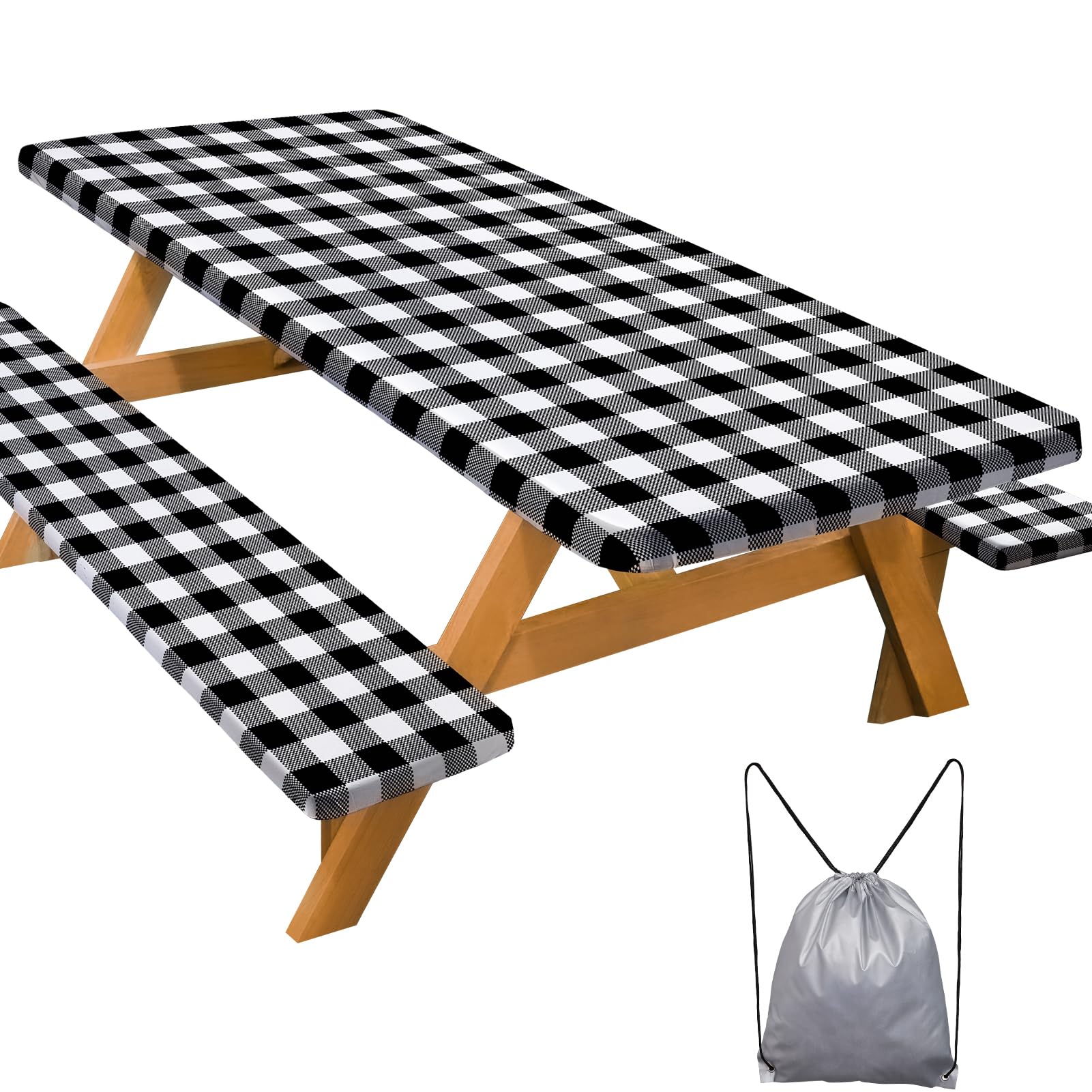 Play Tailor picnic table cover 96in protects surfaces from spills during outdoor meals.