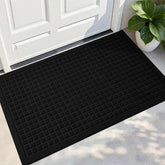 PLEASOR front door mat absorbent pile close-up captures moisture and dirt
