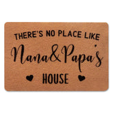 PLUJOYS Nana & Papa doormat on front porch welcoming guests.