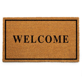 PLUS Haven coco coir door mat front view shows a sturdy backing.