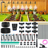 PNNEQ drip irrigation kit setup shows complete system for precise watering.