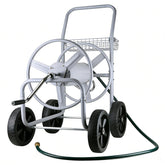 Poakkus Hose Reel Cart 300ft front view for wide lawns and easy reach.