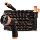 Pocket Hose 100ft copper bullet extendable hose expanding to reach far garden taps