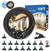 Pocket Panda misting system demonstrates 50ft hose layout for patio cooling