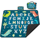 Poedist extra large picnic blanket 80x80 folded blue for easy transport and quick setup.