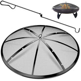 POEPRH 36in fire pit spark screen provides safe enclosure for backyard gatherings
