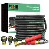 POHIR 50ft 3-8 pressure-washer hose ideal for rugged outdoor cleaning.