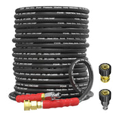 POHIR 50ft pressure washer hose showing long reach for large areas