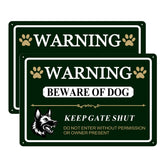 Poicrm beware of dog sign 14x10 with reflective surface improves day and night visibility.