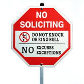 Poicrm No Soliciting Sign front door 10x10 with bold visibility for visitors
