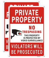 Poicrm no trespassing sign front view with bold colors for property protection