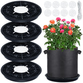 POILKMNI self-watering base with grid top view supports 16.5-inch grow bags for steady moisture.