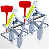 POlAFLEX Mole Trap Scissor 2Pack in unboxed setup ready for use in a yard.