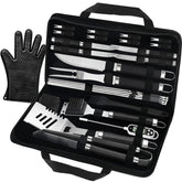 POLIGO 26-piece BBQ tools set with storage bag for organized grilling