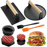 POLIGO 4-in-1 burger press mold shapes uniform patties for even cooking.
