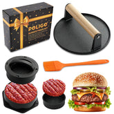 POLIGO Smash Burger Press Kit with ergonomic handle for even patty compression.