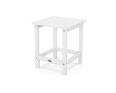 POLYWOOD Long Island 18-inch Side Table white with full-slat top for outdoor entertaining.