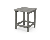 POLYWOOD Long Island Side Table in slate grey, front view, fade-resistant outdoor durability.