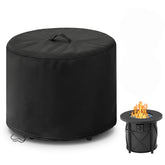 POMER 30-inch round fire pit cover protecting the pit outdoors