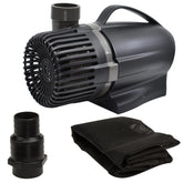 Pond Boss 3600 GPH pump front view powering a dramatic waterfall