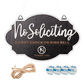 PongTay No Soliciting Sign on front door with 3D engraving.