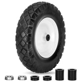 Pontuss upgraded 16-inch flat-free wheel for wheelbarrows delivers strong load support.