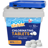 Pool Shark 3-inch chlorine tablet in floater delivers steady sanitization.