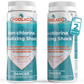 POOLACC spa shock oxidizer 2-pack packshot highlights convenient dual-pack for hot tubs and pools.