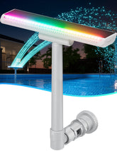 POOLHACKER pool fountain with 7-color LED lights creates vibrant night ambiance.