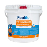 Poolife 3-inch tablets in bottle deliver lasting pool sanitization.