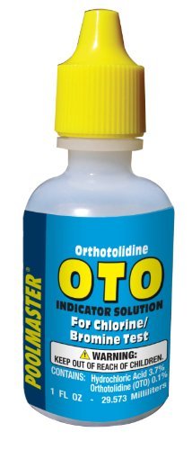 Poolmaster OTO replacement solution bottle for accurate chlorine and bromine testing in pools and spas.