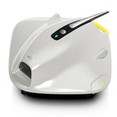 PoolMr cordless robotic pool cleaner front view showing compact body and ready-to-clean performance.