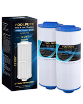 POOLPURE 5CH-502 filter image highlights Marquis spa compatibility with easy 2in MPT connection.