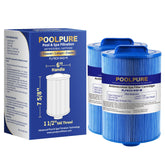 PoolPure 6CH-940RA spa filter top view highlights compact design for easy replacement.