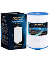POOLPURE C-8475 spa filter box shows quick compatibility with major brands.