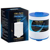 POOLPURE PAS50SV-F2M spa filter front view showing easy installation and grip