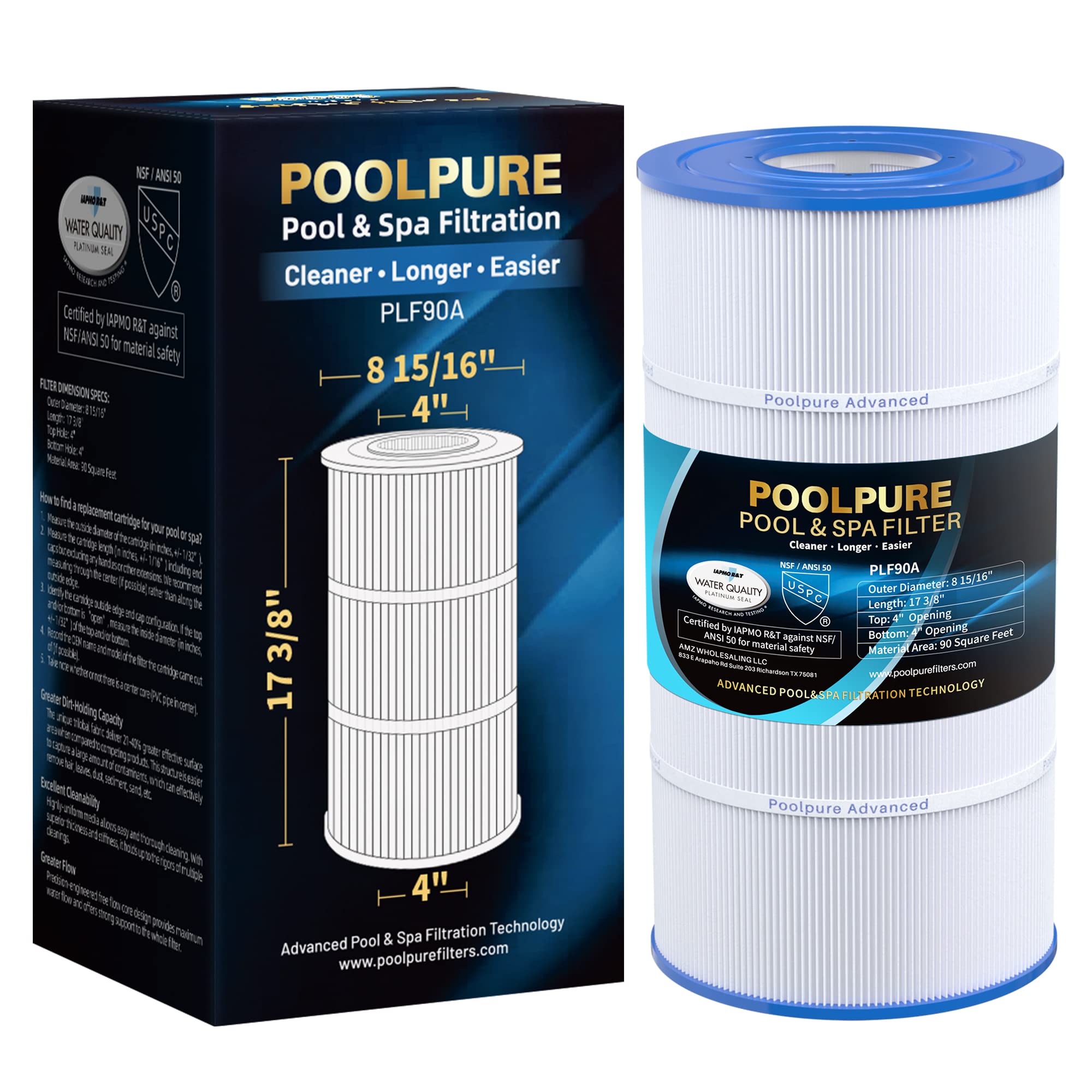 PoolPure PLF90A filter assembly enables dependable pool maintenance and clear water.