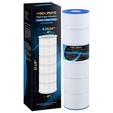 PoolPure PLFPJANCS250 filter front view showing advanced Trilobal filtration for clear water.