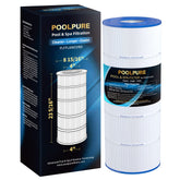 POOLPURE PLFPJANCS150 filter front view illustrates compact, easy-install design for pools.