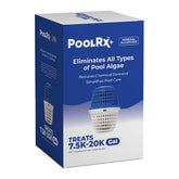 PoolRx+ bottle pour demonstrates easy dosing for balanced pool water.