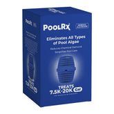 PoolRx Pool Unit 101001 packaging label showing six-month algaecide plan